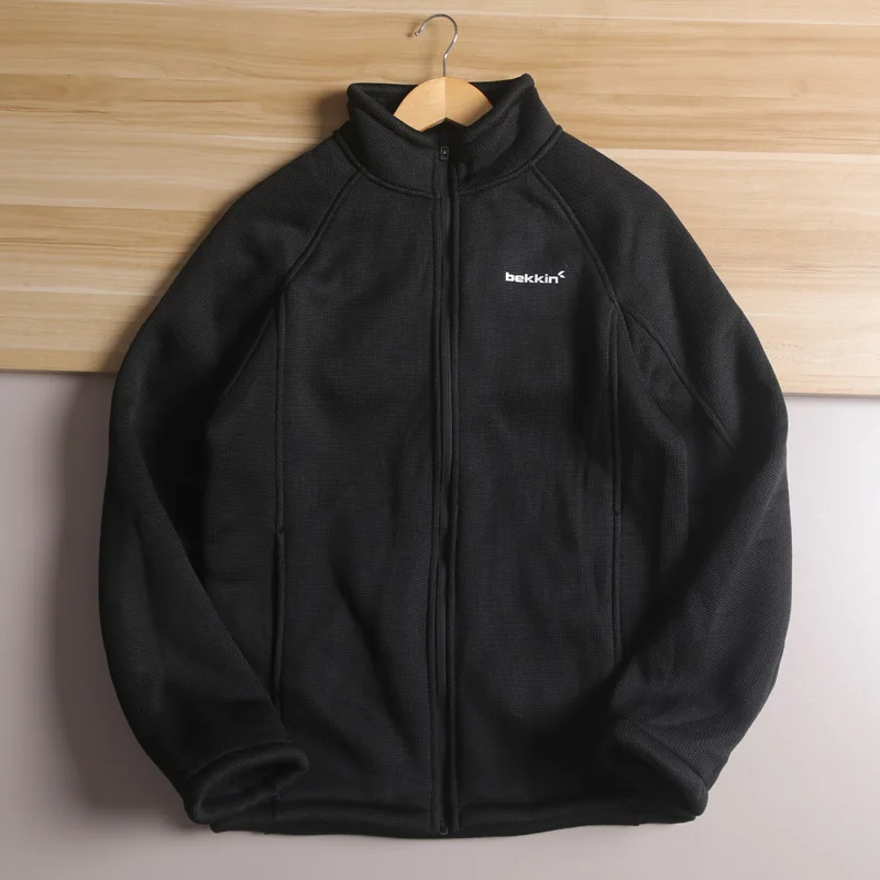 

Men's Thiened Lamb Velvet Windproof Warm Knitted Wfle Jaet Coat Autumn Winter Faion Urban Sle Long Sve Stand Collar