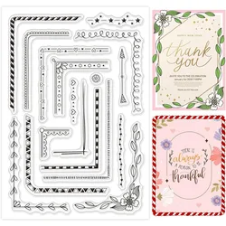 Corners Types Silicone Clear Stamps Lace Line Transparent Stamps for Festival Birthday Valentine's Day Cards Making DIY