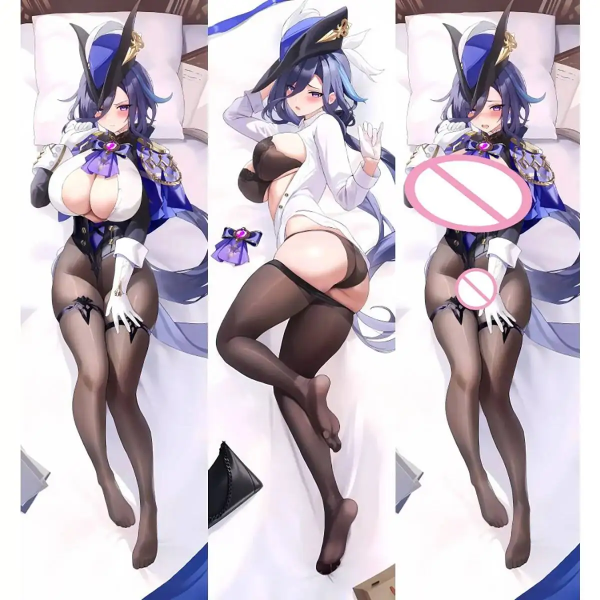 Dakimakura аниме Clorinde Genshin Impact большая грудь двухсторонний принт наволочка для тела в натуральную величину наволочка для взрослых подарок