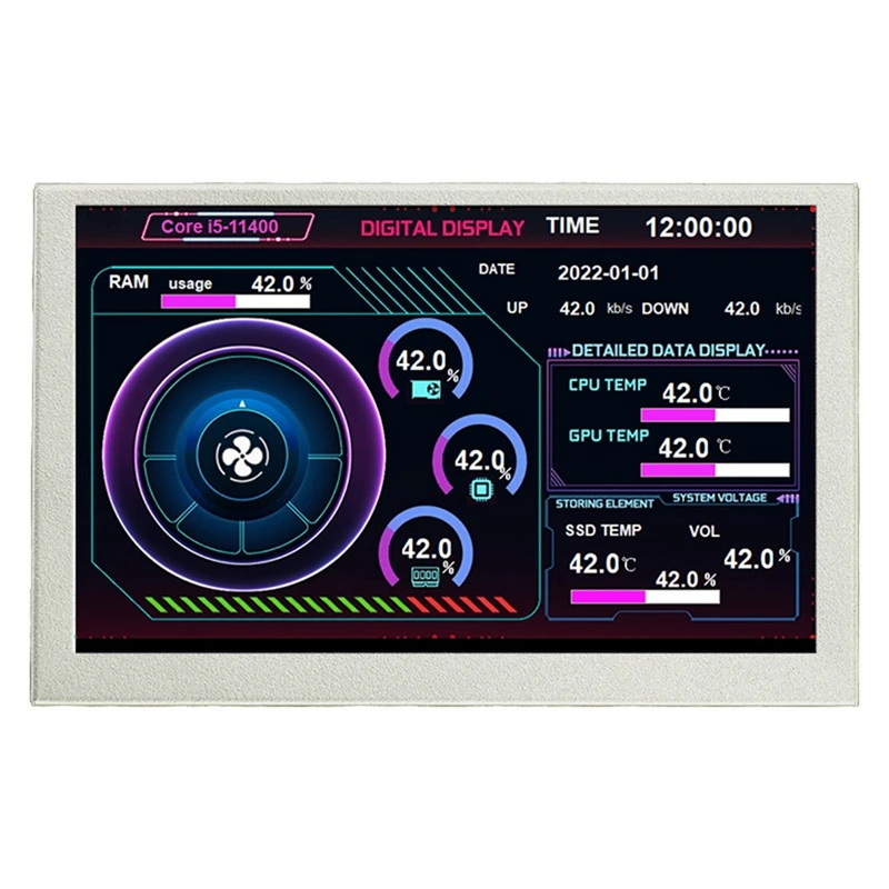 5Inch Screen LCD Monitor Driver Control Board AIDA64 Screen Auxiliary IPS For Computer ITX PC Case B Easy Install