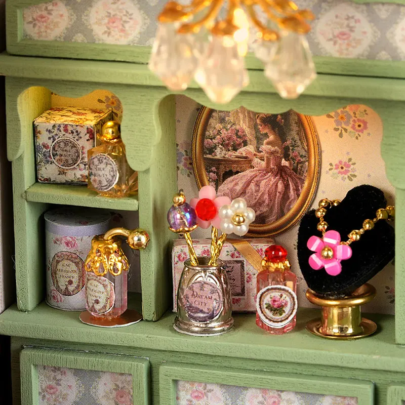 Miniatur-Puppenhaus-Spielzeugset, 3D-Puzzle, zum Selberbauen, handgefertigtes Modell, Zimmer, Schlafzimmer, Heimdekoration, Puppenhäuser, Spielzeug für Geburtstagsgeschenke. – Detail 8
