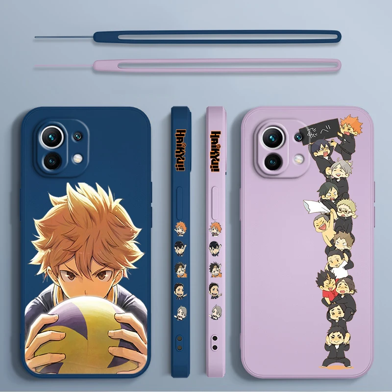 Haikyu Shoyo Hinata Comics Phone Case For Xiaomi 14 13 12 11 10 T Pro Ultra Lite 5G Liquid Left Rope 5G Soft Cover