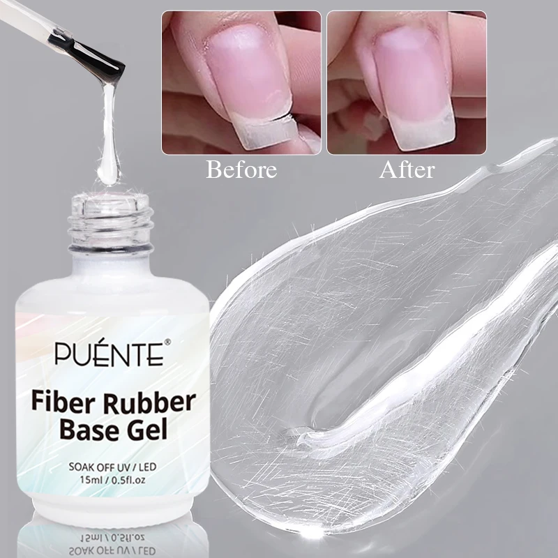 15ML Fiberglass Rubber Base Gel Nail Polish For Broken Nail Repaired Clear Quick Building Soak Off UV Construction Gel Varnish