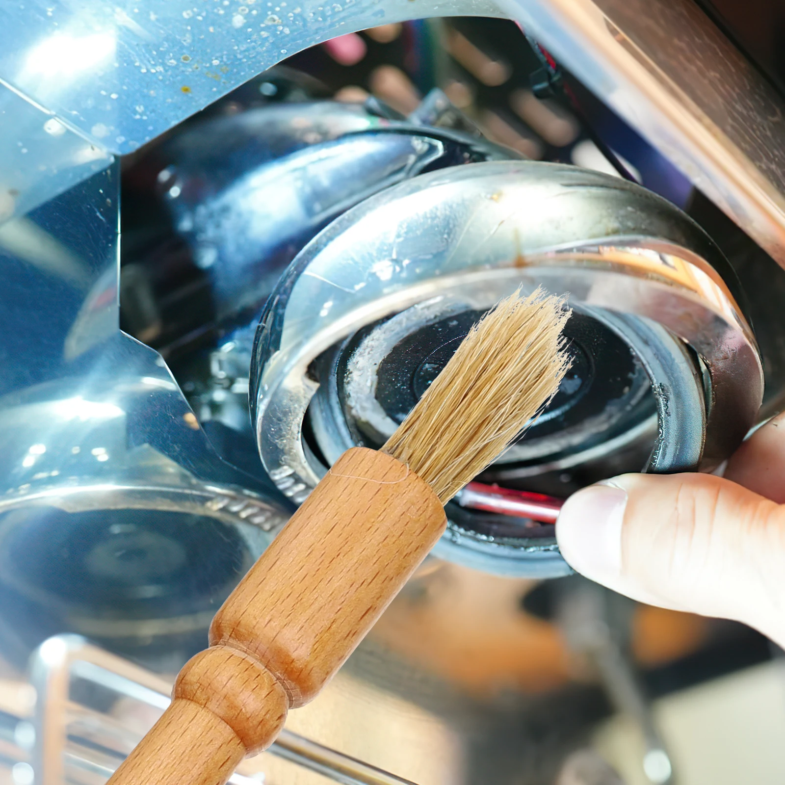 

4 Pieces Coffee Machine Cleaning Brush Set Gently Cleans Espresso Grinders Wood H Fine Bristles Powder Kitchen Bar Tools