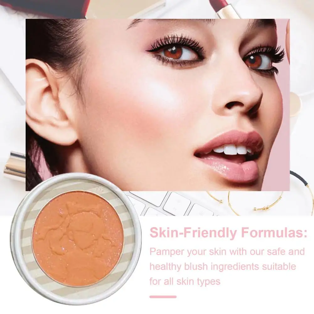 Safe Face Blush High Pigment goffrato Girl Pressed Powder Blush Palette per donne naturali di lunga durata Face Makeup Matte Single