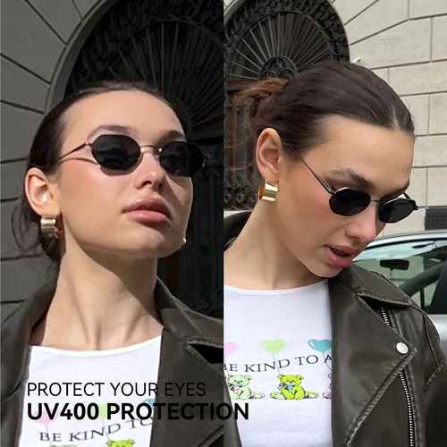 Imagen 2 del producto ZENOTTIC Retro pequeño polígono gafas de sol polarizadas mujeres Metal UV400 gafas de sol hombres antideslumbrantes UV400 gafas de conducción