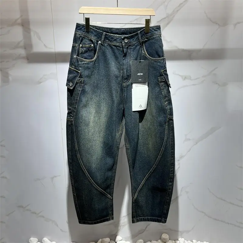 

Thiened Loose Retro Knife Denim Long Pants Faionable Autumn Winter Couple's Jeans Casual Wear Youth Sle Straight Leg
