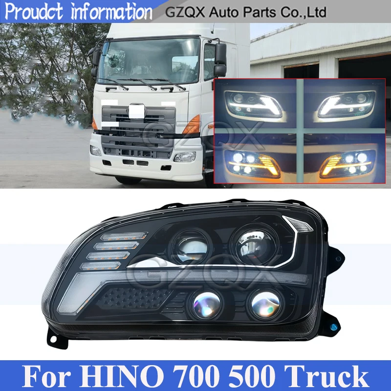 

CAPQX LED Front Head Light Head Lamp For HINO 700 500 Truck Headlight Headlamp Front Trun Light