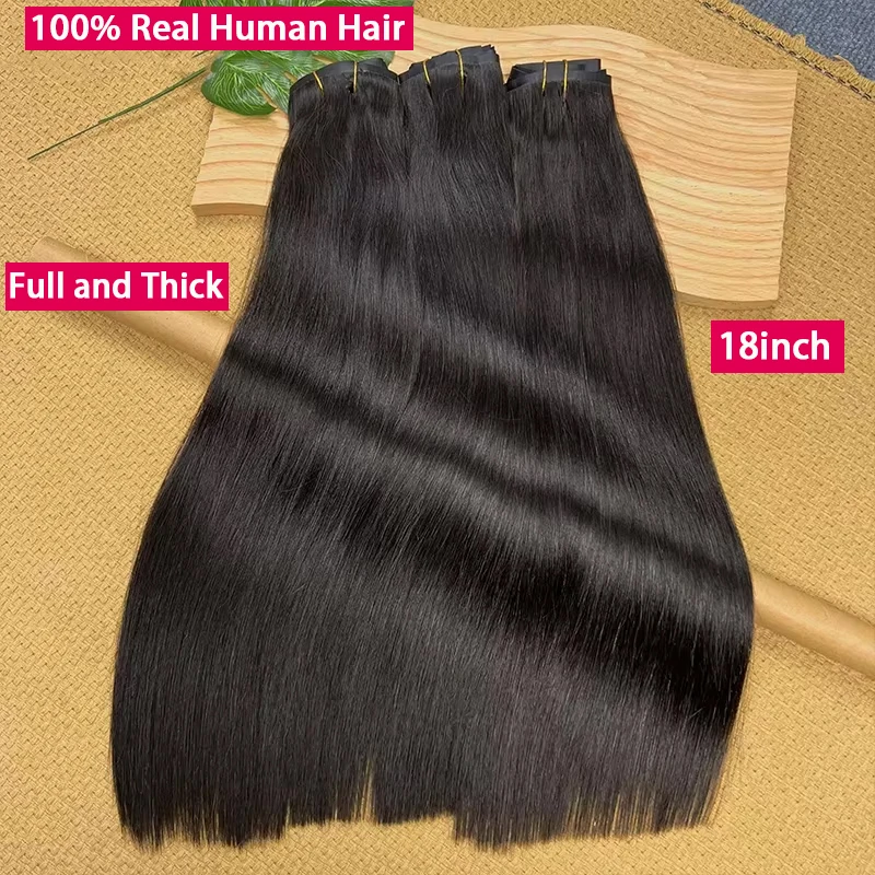 Clip dritta senza soluzione di continuità Ins Clip per capelli umani in PU nelle estensioni dei capelli Capelli umani Pelle invisibile Trama in PU Capelli vergini grezzi 7 pezzi / set 100g