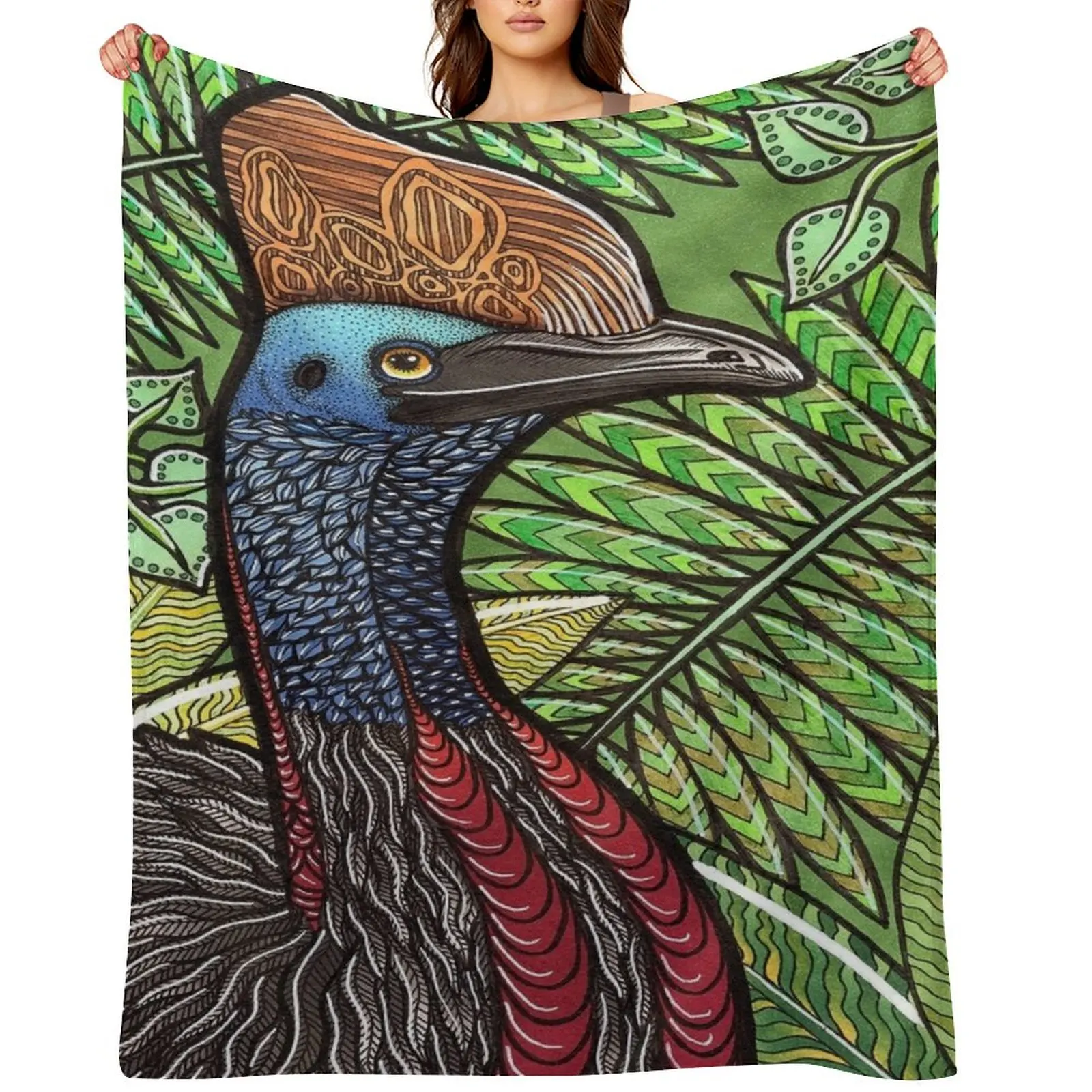 

Cassowary Throw Blanket Decorative Sofas Custom Soft Big Polar Blankets