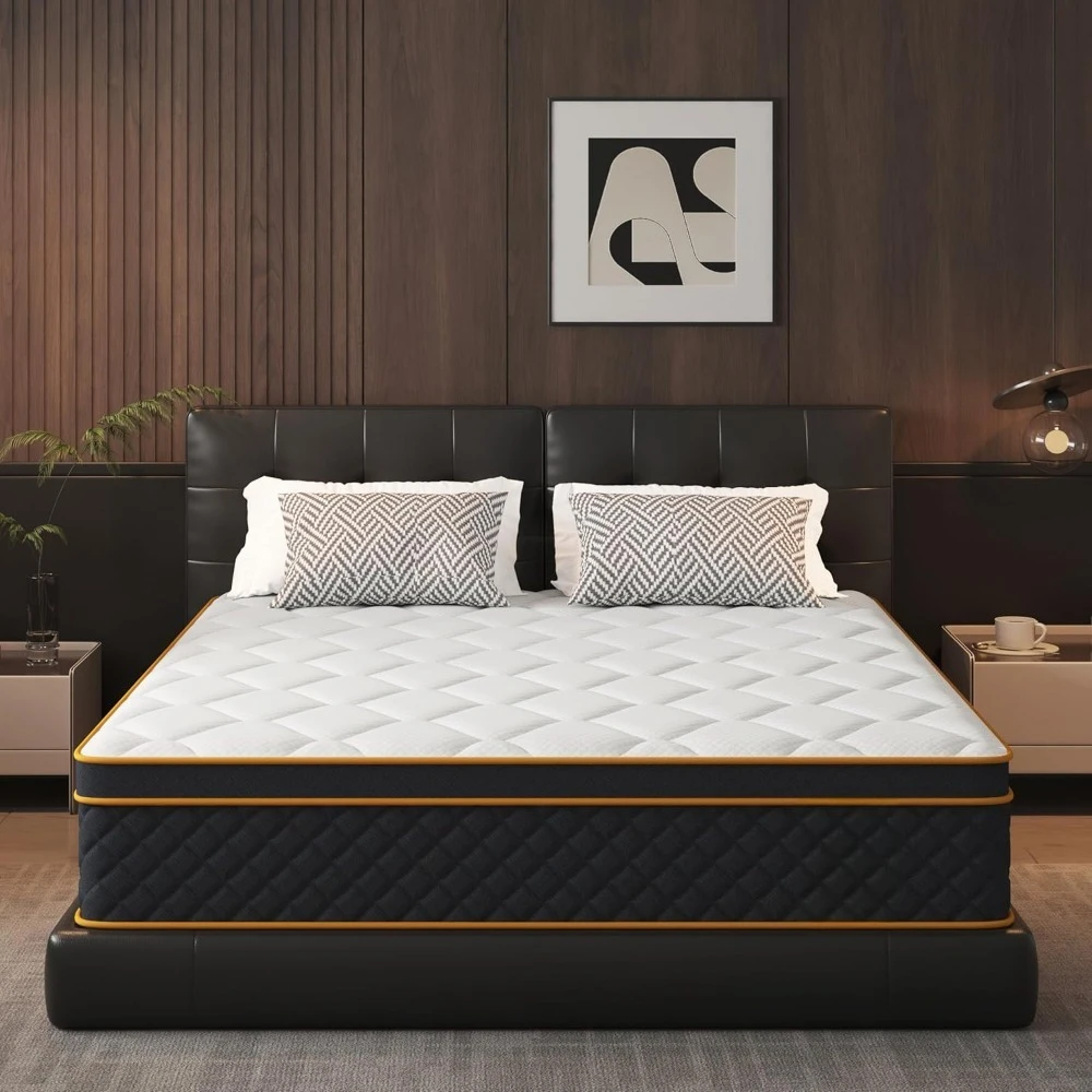 

Full Mattress, 12 Inch Memory Foam Hybrid Mattress In A Box, Medium Firm And Individually Pocket Springs - Pressure Relief, Cert