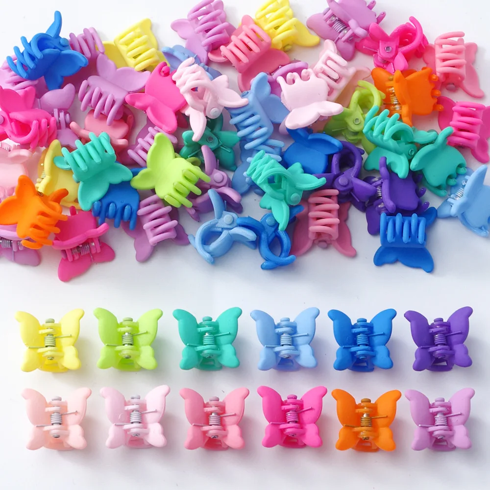 20 piezas Mini pinzas para el cabello de mariposa, pinzas para el cabello tipo macarrón estilo Hyuna, lindas horquillas para niñas, adecuadas para flequillo y cabello lateral