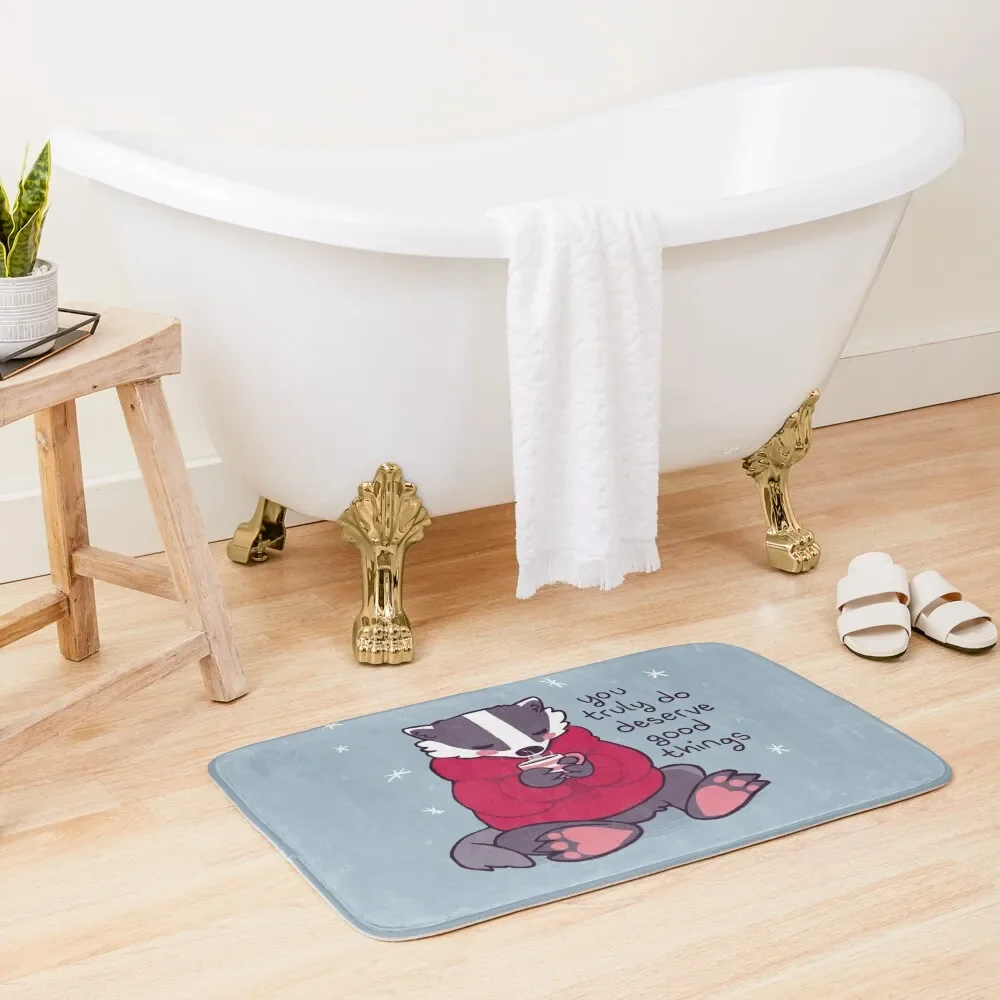 

You Truly Do Deserve Good Things Badger With Tea Bath Mat Floors Accessories Sets For The Bathroom Mat