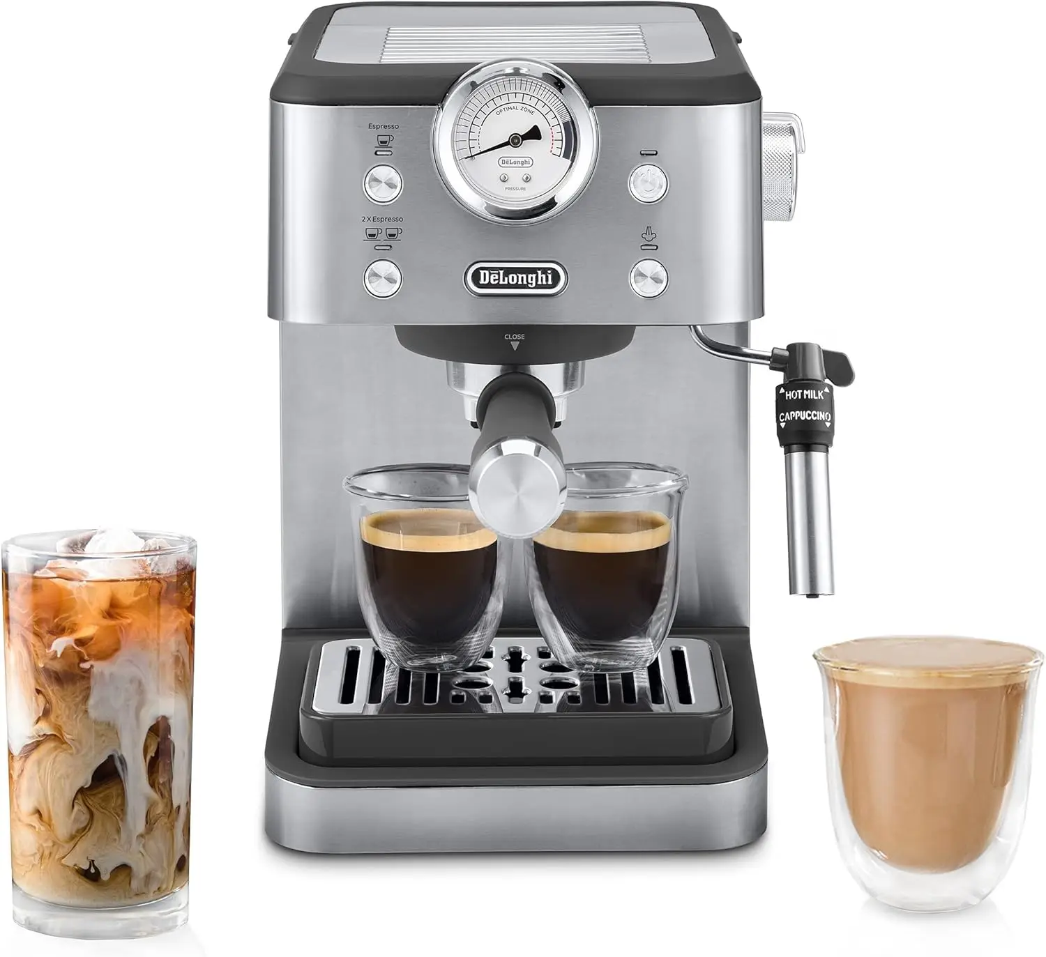 De Longhi Classic Espresso Machine with Milk Frother 15 Bar Pump Temperature Control Barista Coffee Maker Kit for Espresso