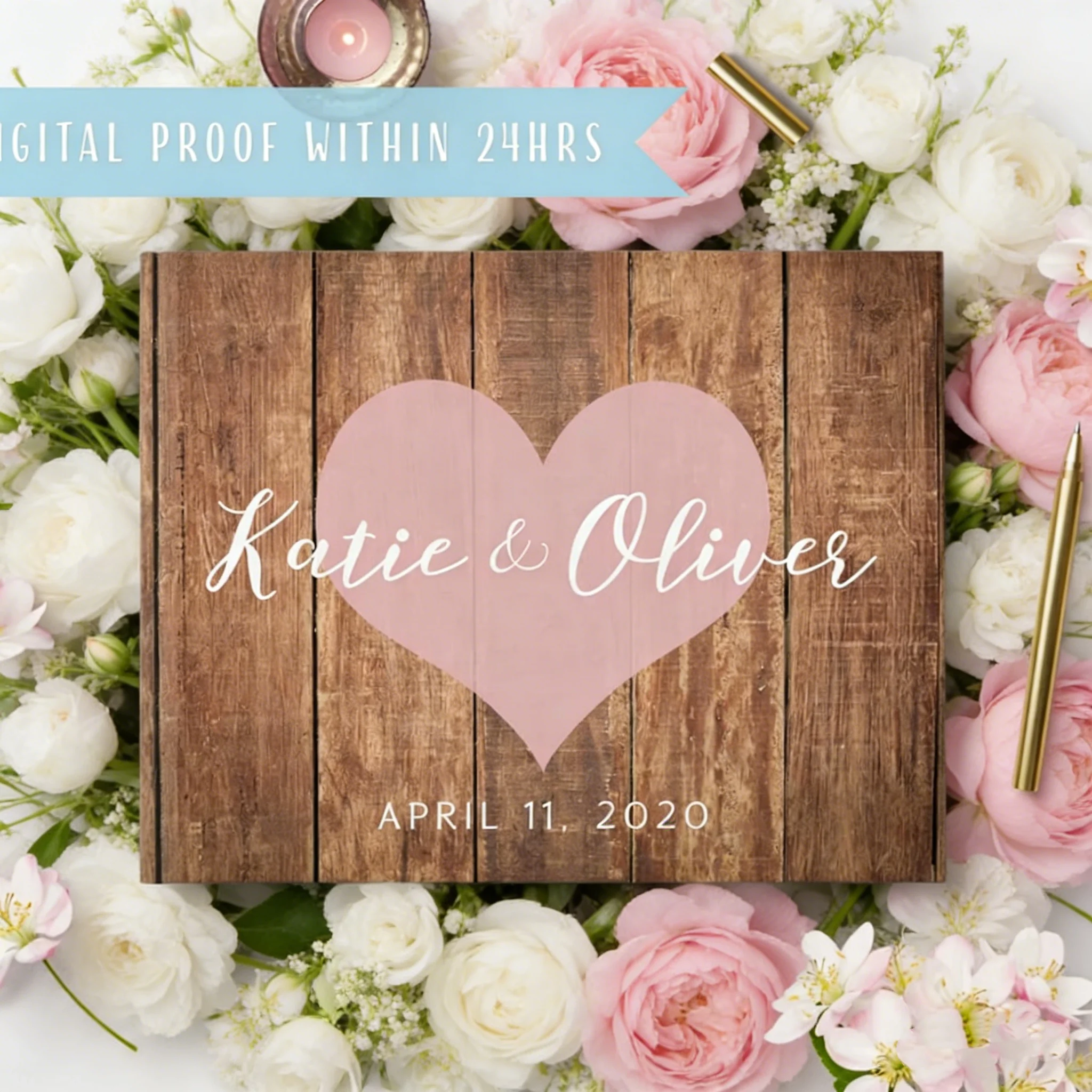 

Деревянная персонализированная книга для гостей на свадьбу в деревенском стиле, свадебный альбом в твердом переплете на заказ # gb023