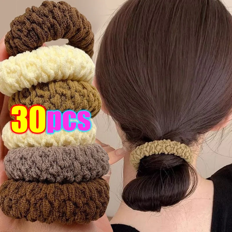 Women Thick Elastic Bands Cloth Ball Head Headband High Ponytail Hair Ties Solid Korean New Headwear Girls Hair Accessoires