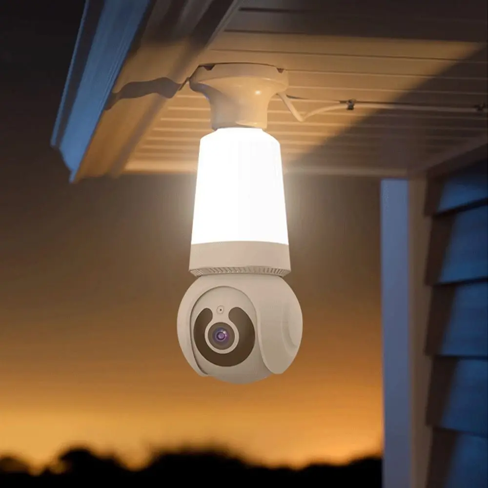 2MP/3MP Resolution E27 Bulb Camera PTZ Smart Tracking Color Night Vision Two-Way Talk Camera Infrared Alarm System