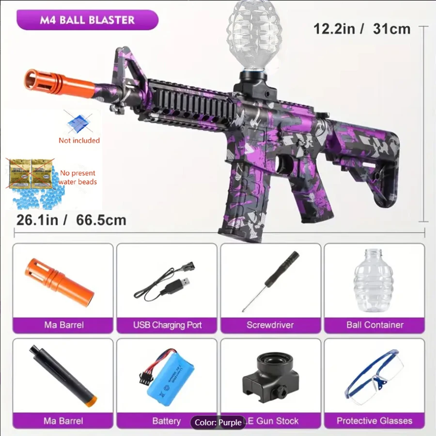 새로운 M4A1 젤 볼 장난감 총, 두 가지 색상, 연속 발사 가능, 소년용 게임 장난감, 동일한 모델, 새해 선물