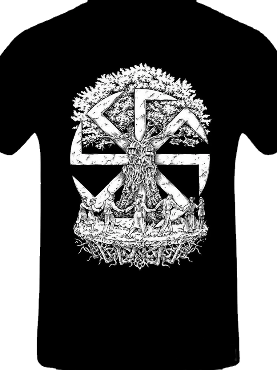 Unique Design Slavic Brotherhood Tree of Life Rune T-Shirt. Summer Cotton Short Sleeve O-Neck Men\'s T Shirt New S-3XL