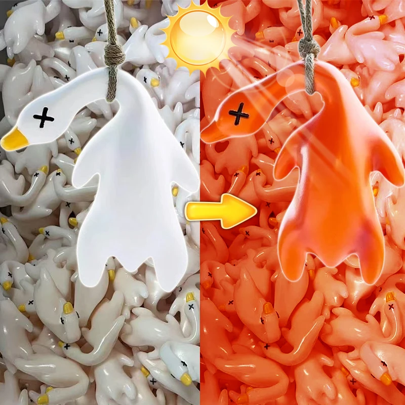 1/10 قطعة تغيير لون بطة المفاتيح بطة مشوية كيرينغ حقيبة قلادة مضحك سيارة زخرفة الديكور مرآة الرؤية الخلفية اكسسوارات #1