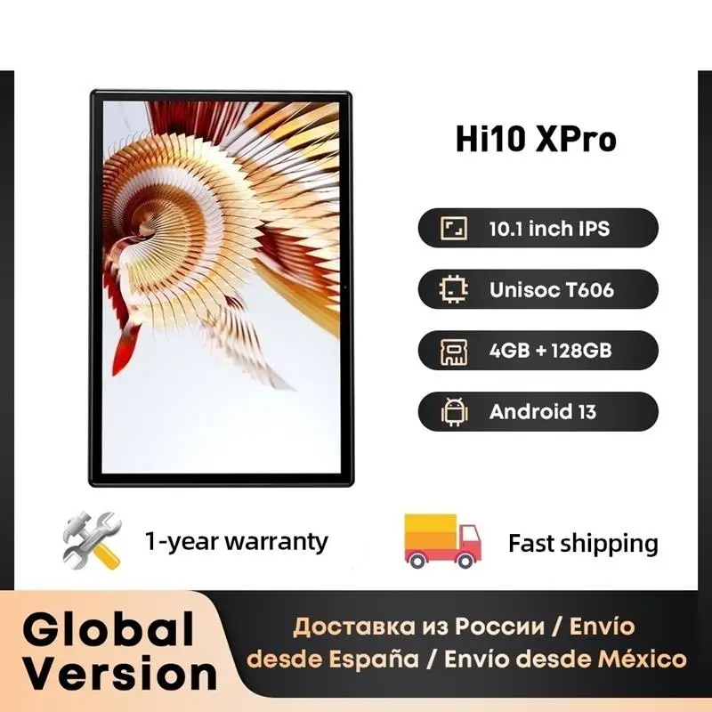 To Hi10X Pro 10.1 Inch 800*1280 IPS Screen Unisoc T606 4GB RAM 128GB ROM Tablets 2.4G/5G Wifi Android 13 Tablet PC 7000mah