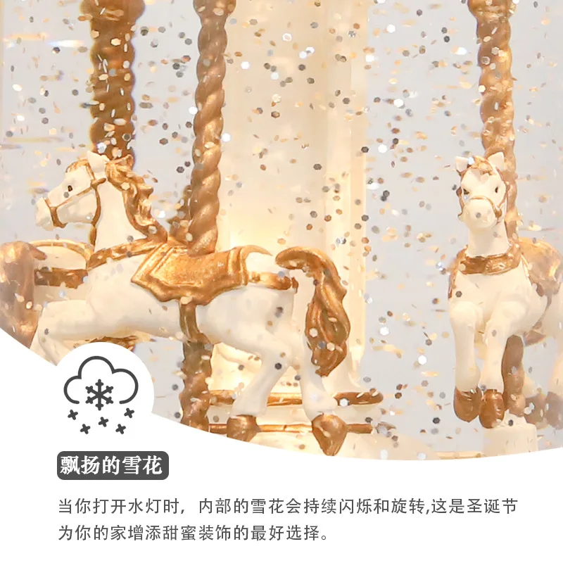 Girl's birthday gift can be rotated snow music box ornaments for girlfriends to give openwork European Christmas atmosphere krat