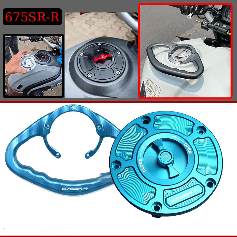 

Для CFMOTO 675SR 675SR-R мотоцикла с ЧПУ, крышка топливного бензобака, алюминиевый подлокотник заднего пассажира без ключа, подлокотник топливного бака