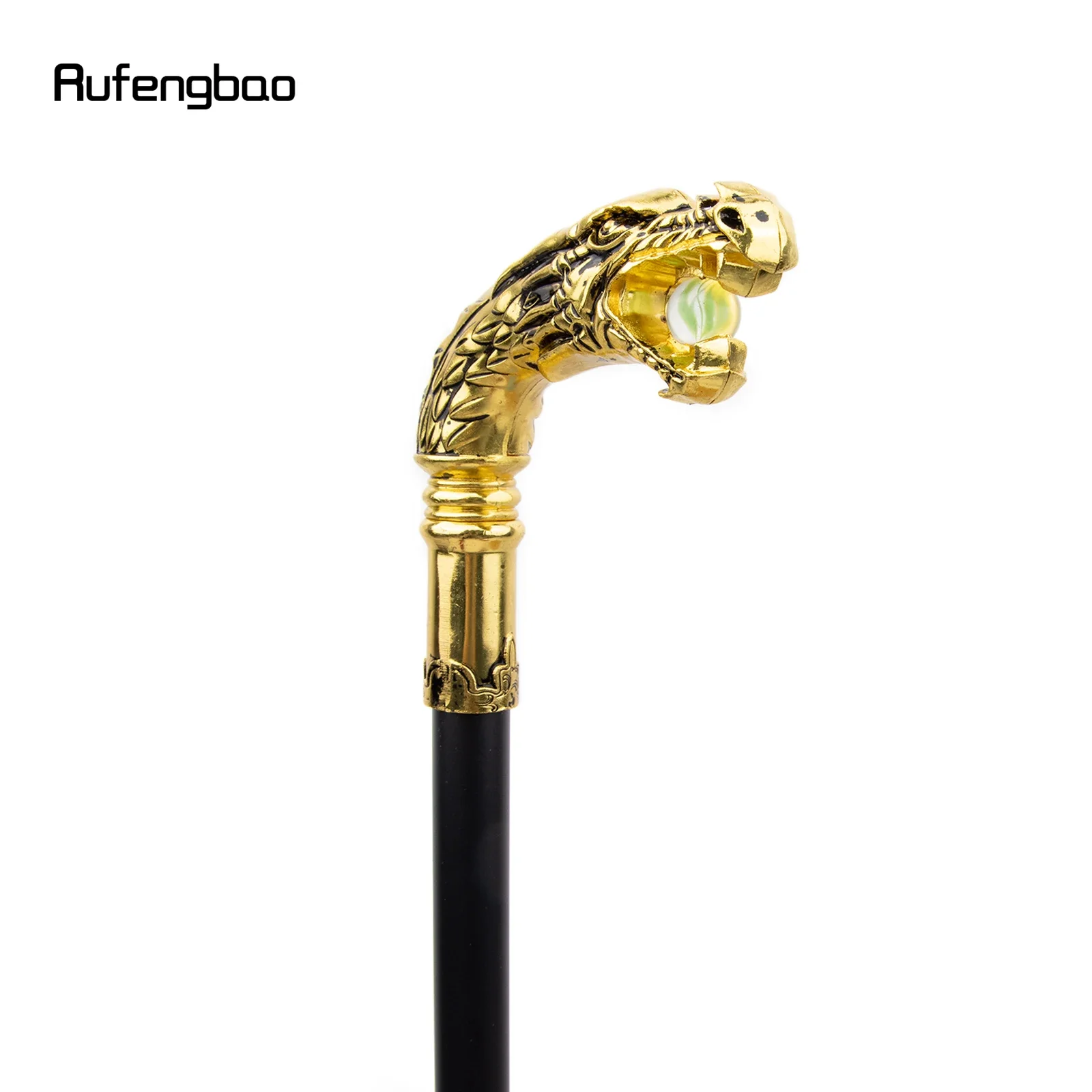 Golden Black Dragon Handle Luxury Walking Stick with Hidden Plate Self Defense Fashion Cane Plate Cosplay Crosier Stick 90cm