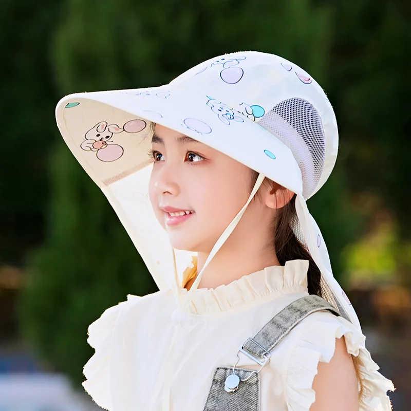 Kids Bucket Hat with Whistle Outdoor Cute UV Protection Beach Cap Boy Girl Summer Hat Breathable UV Protection