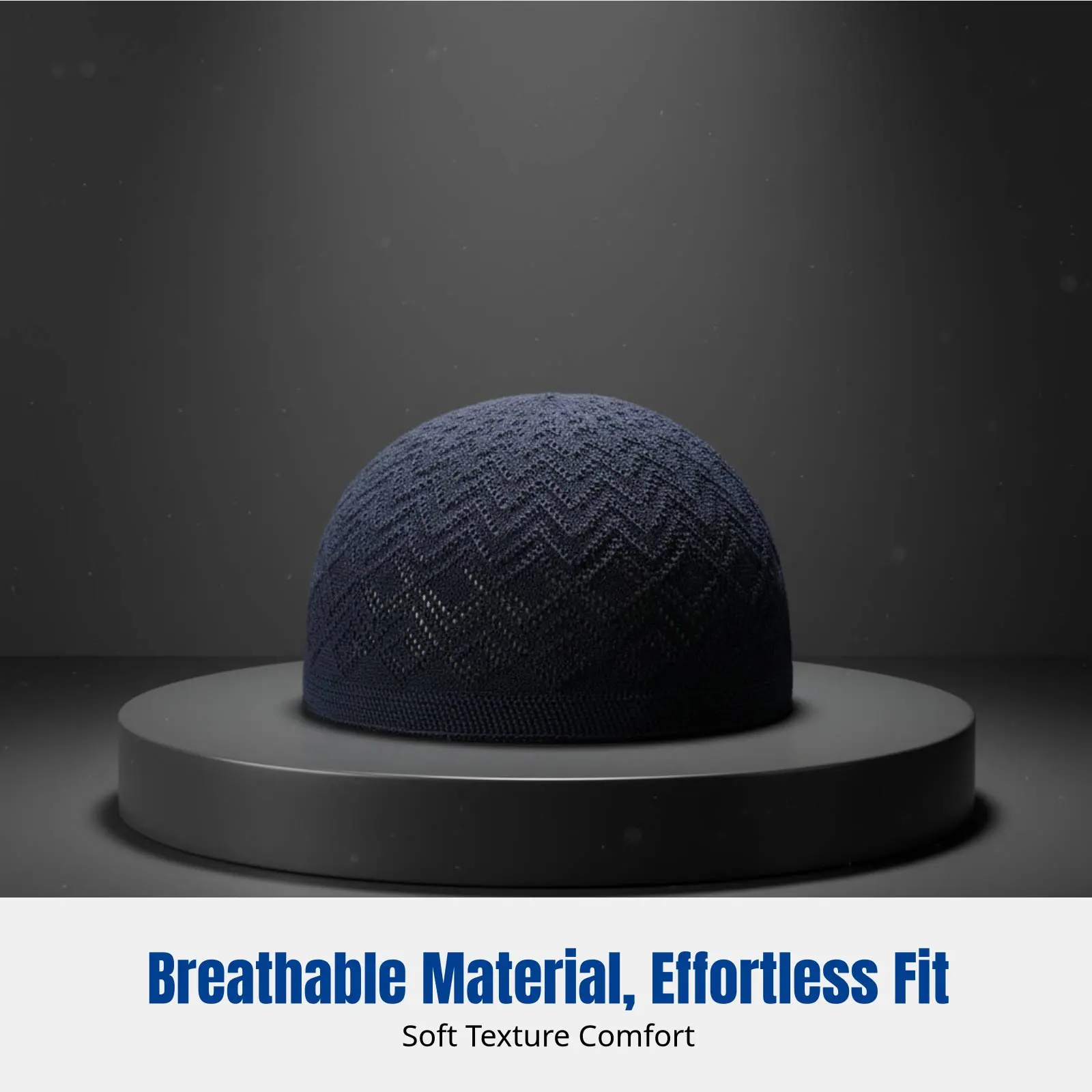 

Men's Knitted Kufi Prayer Cap, Breathable Thin, Arab Style, Multiple Colors