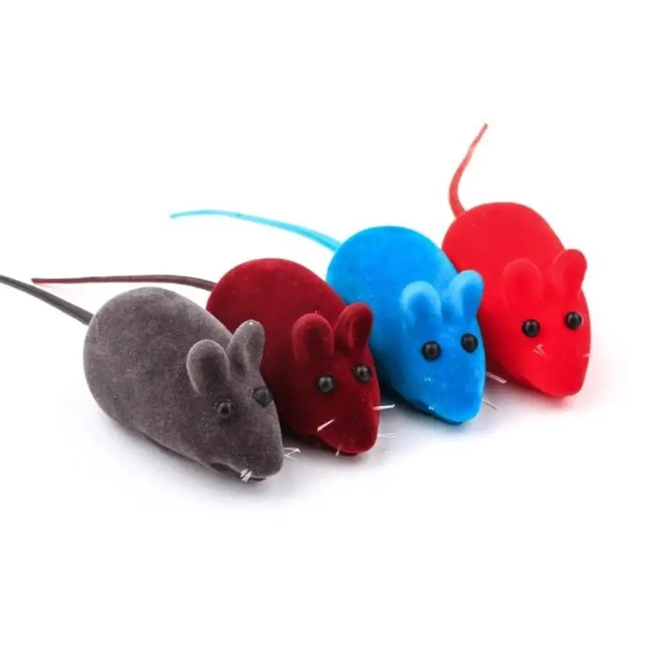 Funny Kitten Puppy Pet Supplies Cat Interactive Toys Squeak Sound Noise Funny Kitten Mouse Rat Simulation Mice Toys Color Random