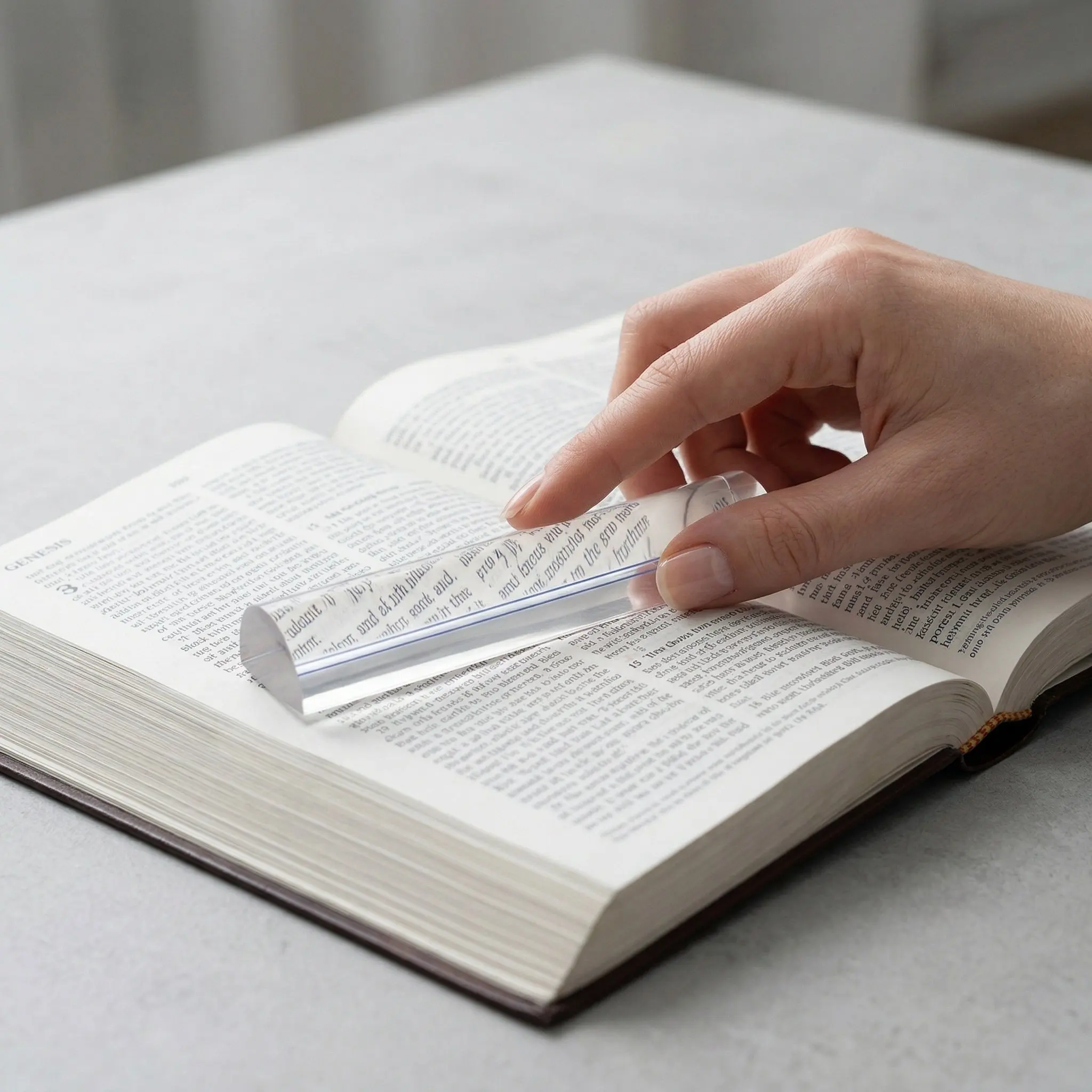 Acrylic Magnifying Ruler With Tracker Line Handheld Magnifier Ruler And Line Magnifier For Document Bible Reading