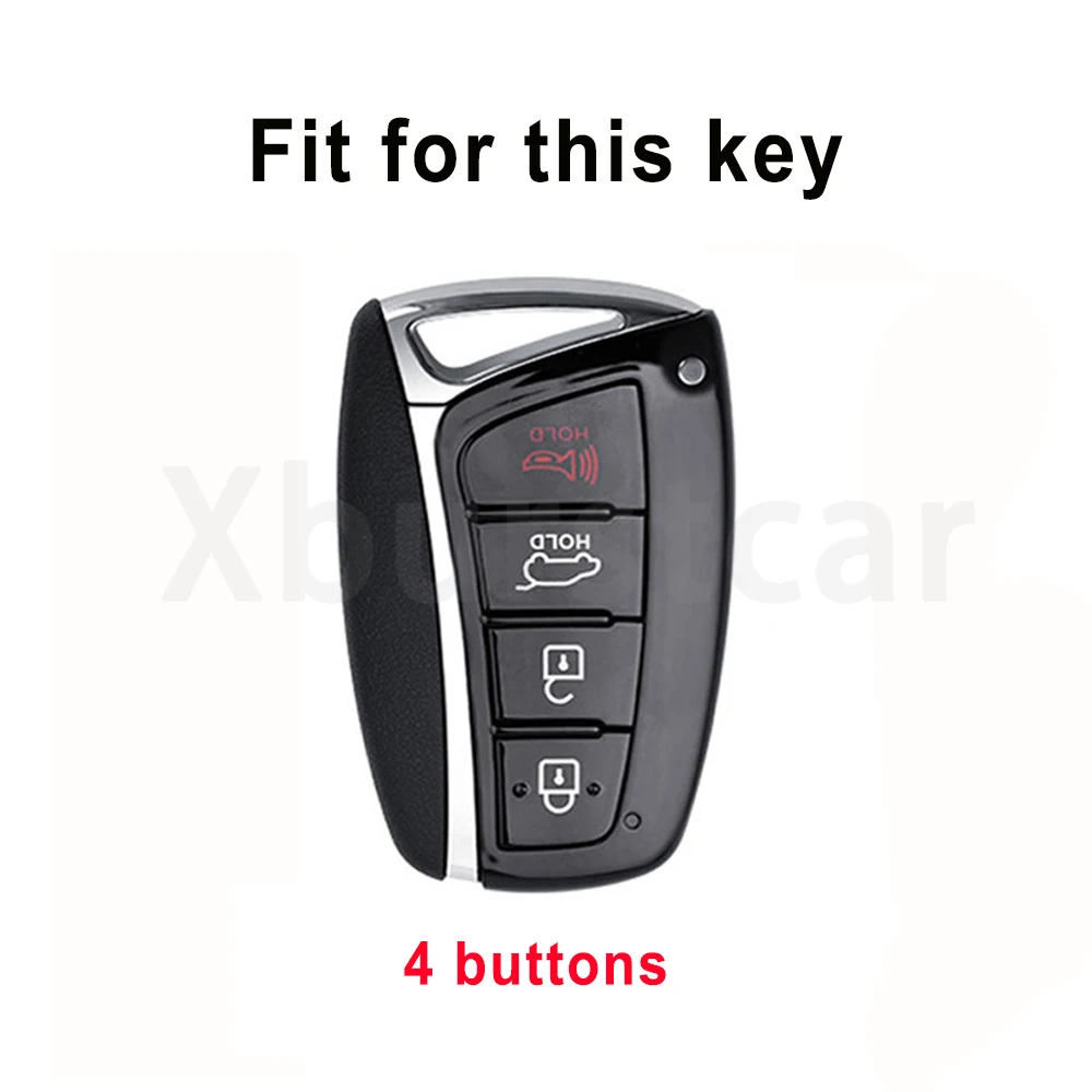 4 Buttons For Hyundai Santa Fe Sport Ix45 Equus Centennial Genesis G80 Grandeur Azera TPU Car Key Case Cover Shell Fob Holder