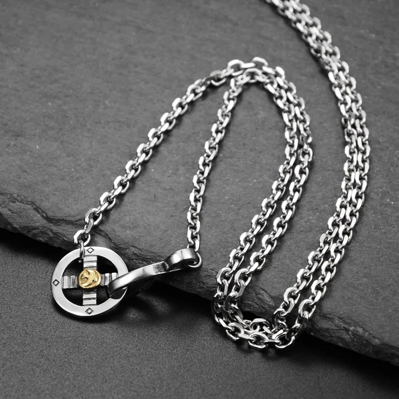 

Titanium Steel Pendant Necklaces Charms Vintage Feather Takahashi Goros Long Link Chain for Men Fine Eagle Jewelry Gift