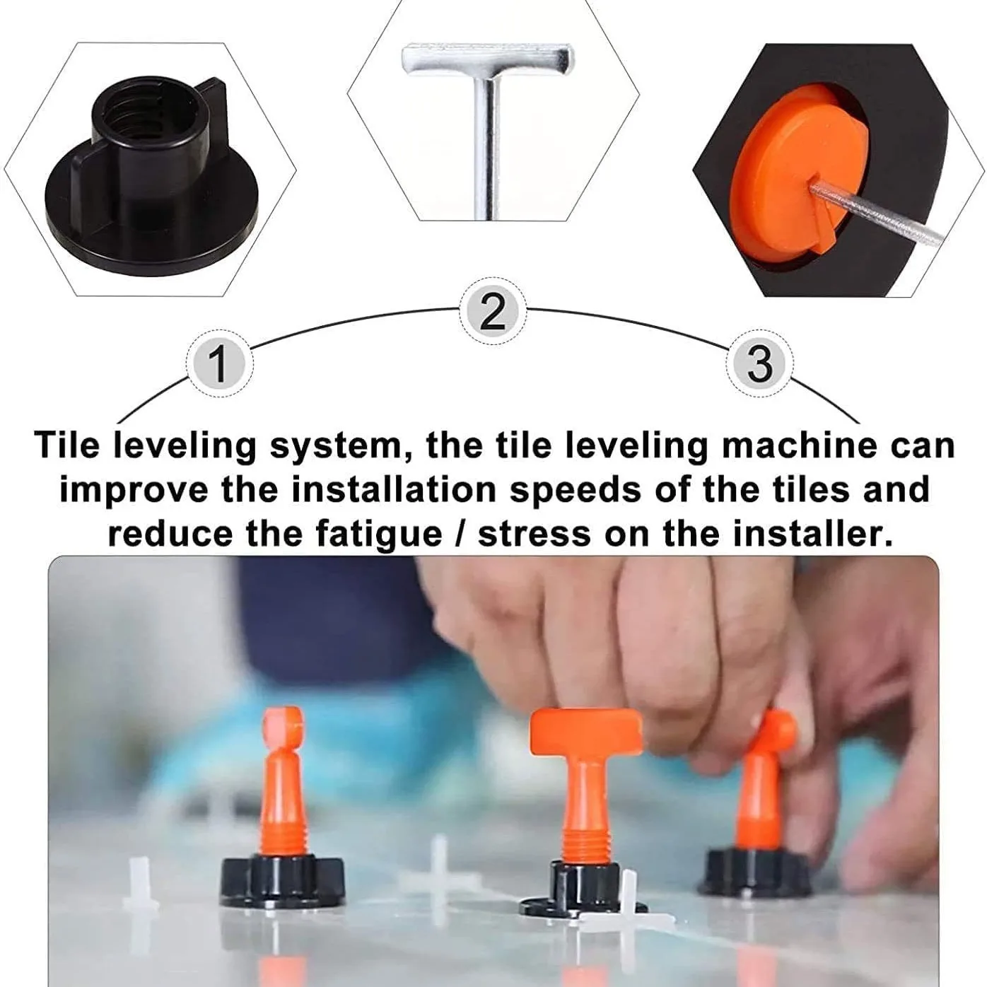 702Pcs Tile Leveler & Cross Spacers Set, Reusable Plastic Tile Positioning Regulator for Wall Floor Paving