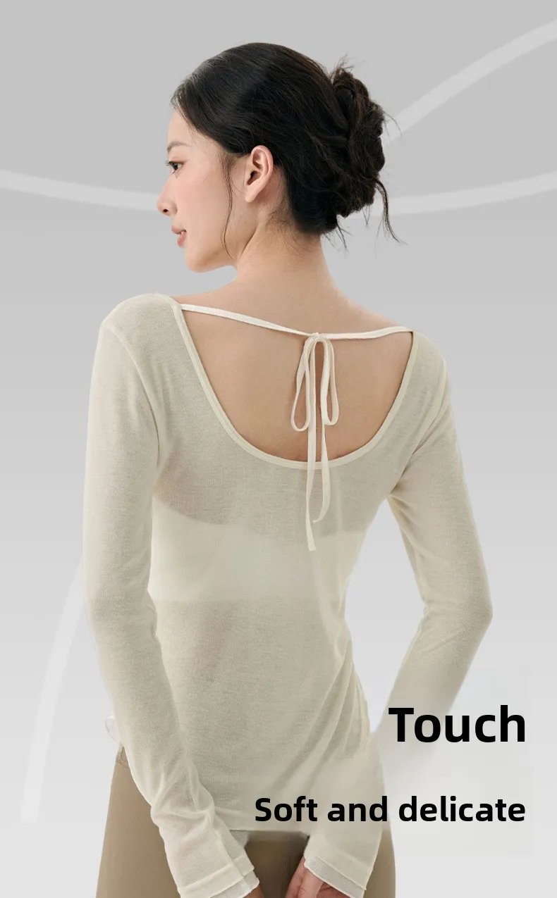 

Свободный повседневный топ контрастных цветов по подолу, легкий и дышащий, сексуальный спортивный топ с открытой спиной и длинными рукавами