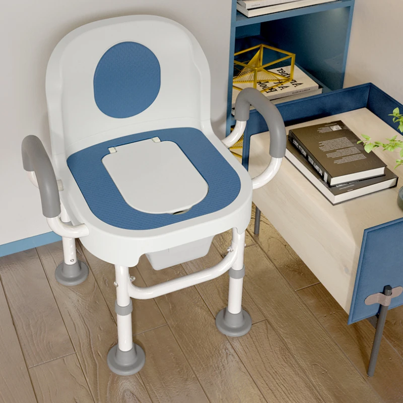 Elderly Hemiplegia Bedside Potty Chairs Portable Seats Plastic Toilets Stool Height Adjustment Bathroom Chairs with Poop Bucket