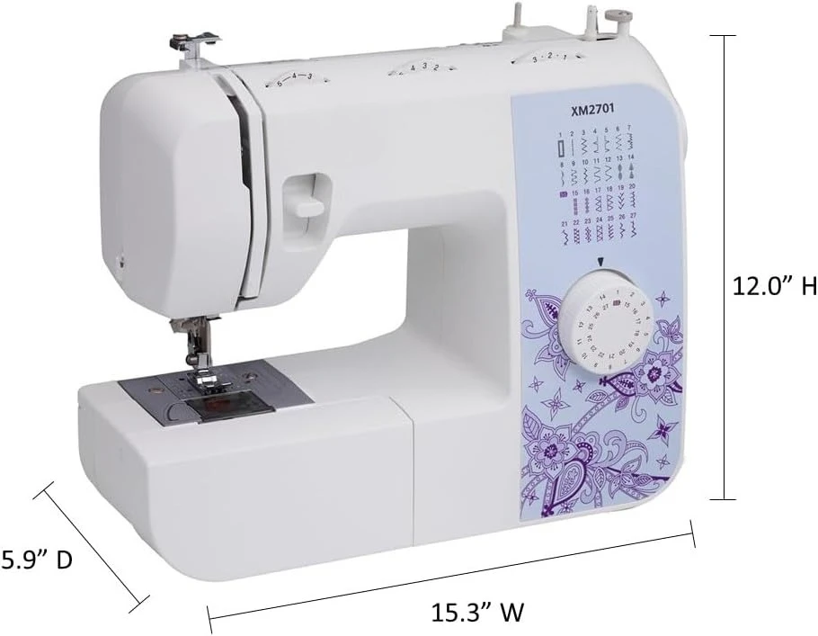 XM2701 Sewing Machine, Lightweight, Full Featured, 27 Stitches, 6 Included Feet