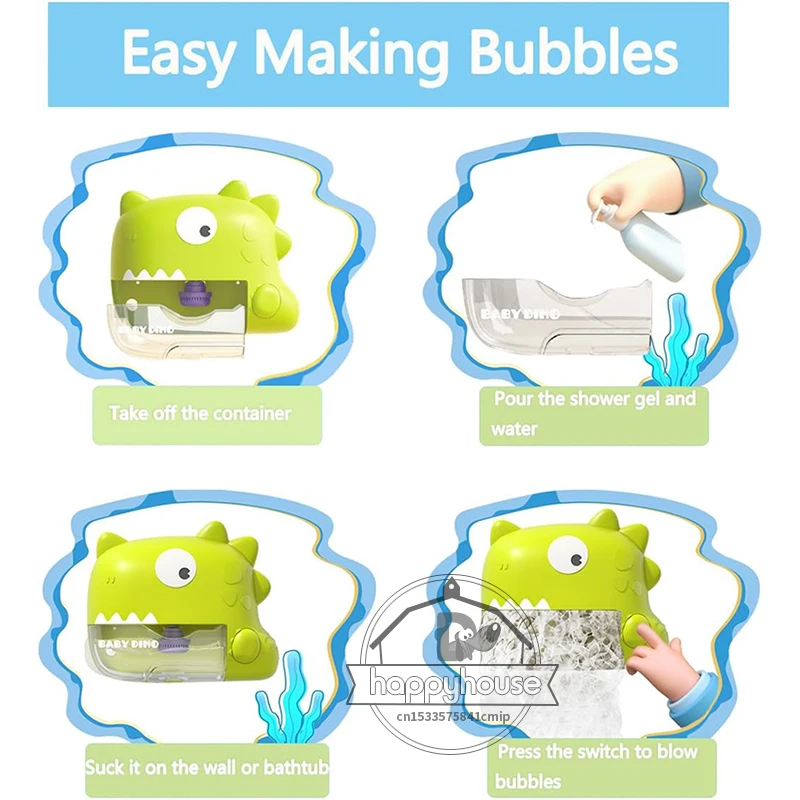 Baby Bath Toys Bubble Machine Dinosaur Crabs Music Kids Bath Toy Bathtub Automatic Bubble Maker Baby Bathroom Toy for Children