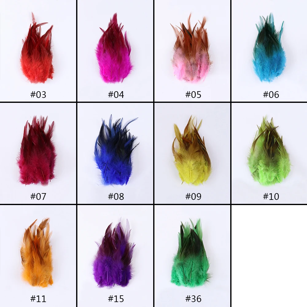 50Pcs/Lot Colorful Rooster Feathers Natural 10-15cm Plumes for DIY Clothing Jewelry Crafts Decor Carnival Accessories Decoration