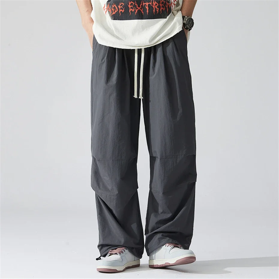 

DIANRUO 8XL Plus Size Cargo Pants Men Straight Pants Fashion Casual Elastic Waist Trousers Male baggy pants 남자 바지