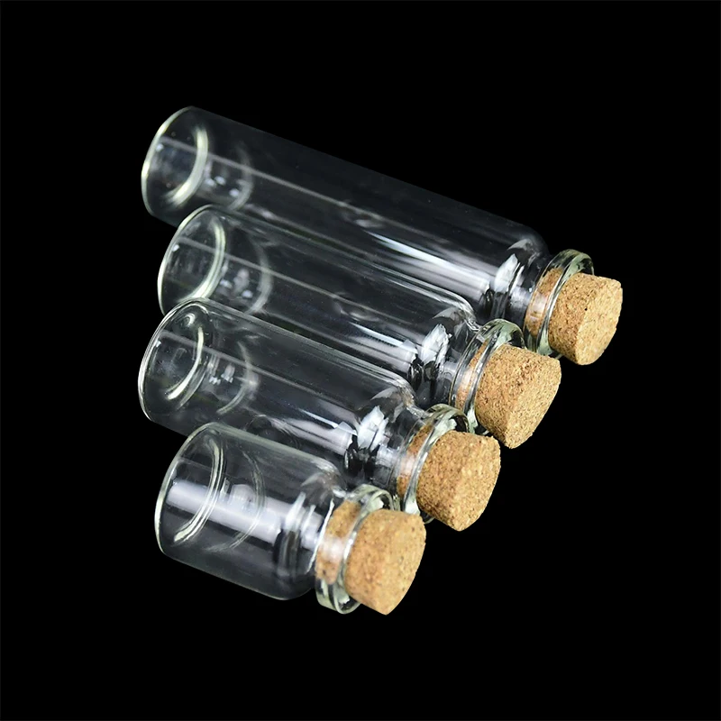 5pcs Mini Glass Bottles With Cork Stopper Clear Glass Wishing Jars Potion Bottle for Wedding Message Favor Containers Home Decor