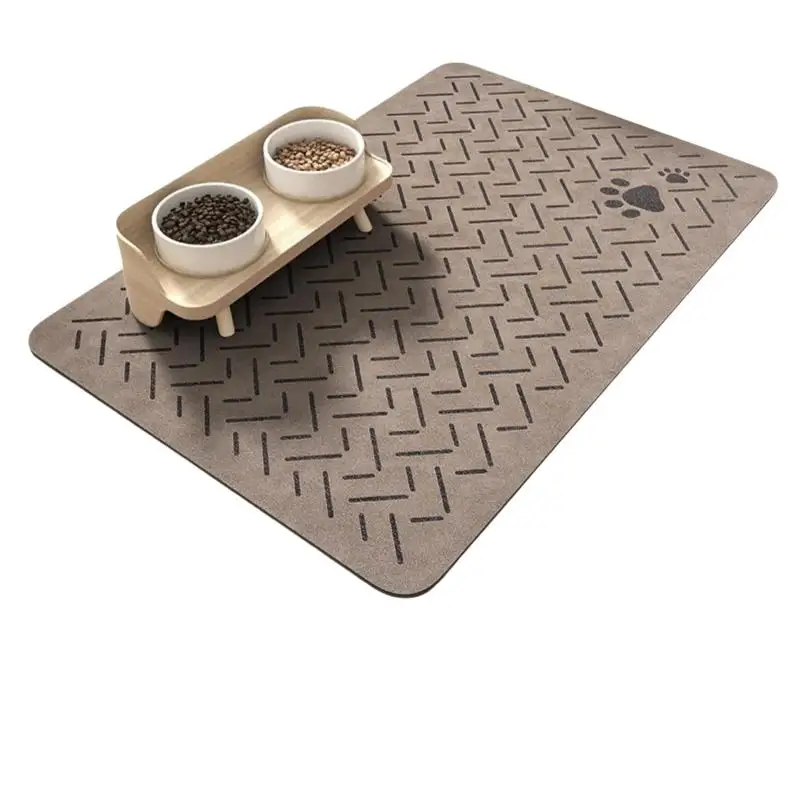 ** Pet Feeding Mat-Absorbent Pet Placemat Rubber Backing Quick Dry Water Mat For Dog Cat For Food And Water Bowl With Waterproof
