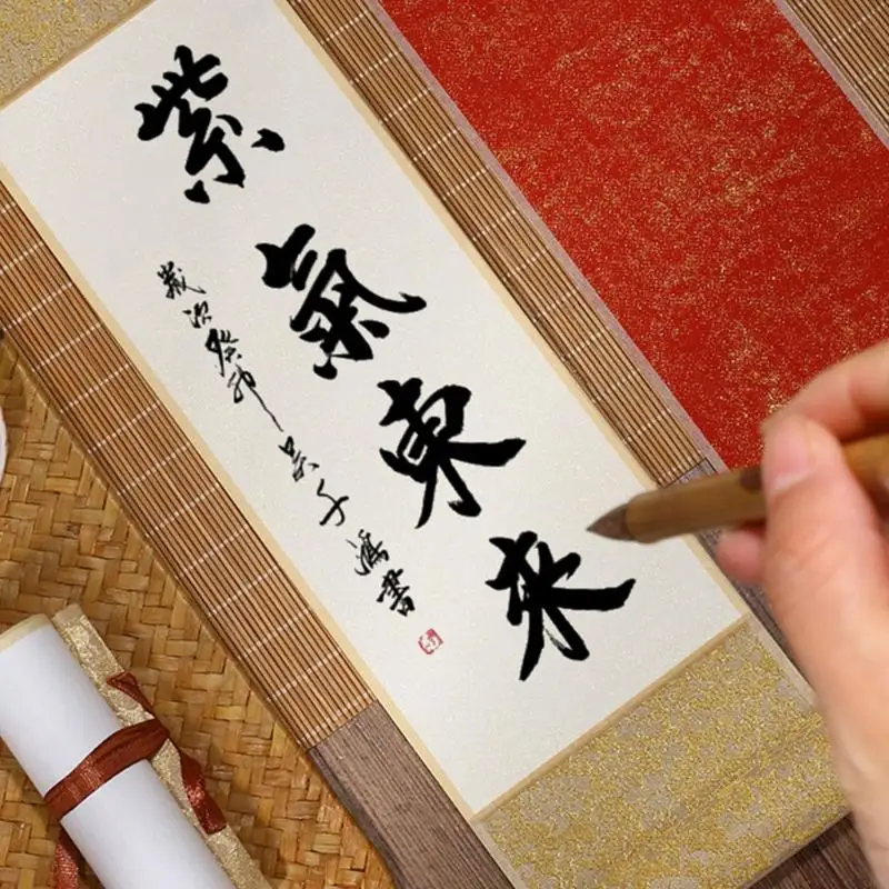 2Pcs Blank Hanging Scroll Wall Mounting Scrolls for Art Painting Writing Drawing Decorative Wall Scrolls