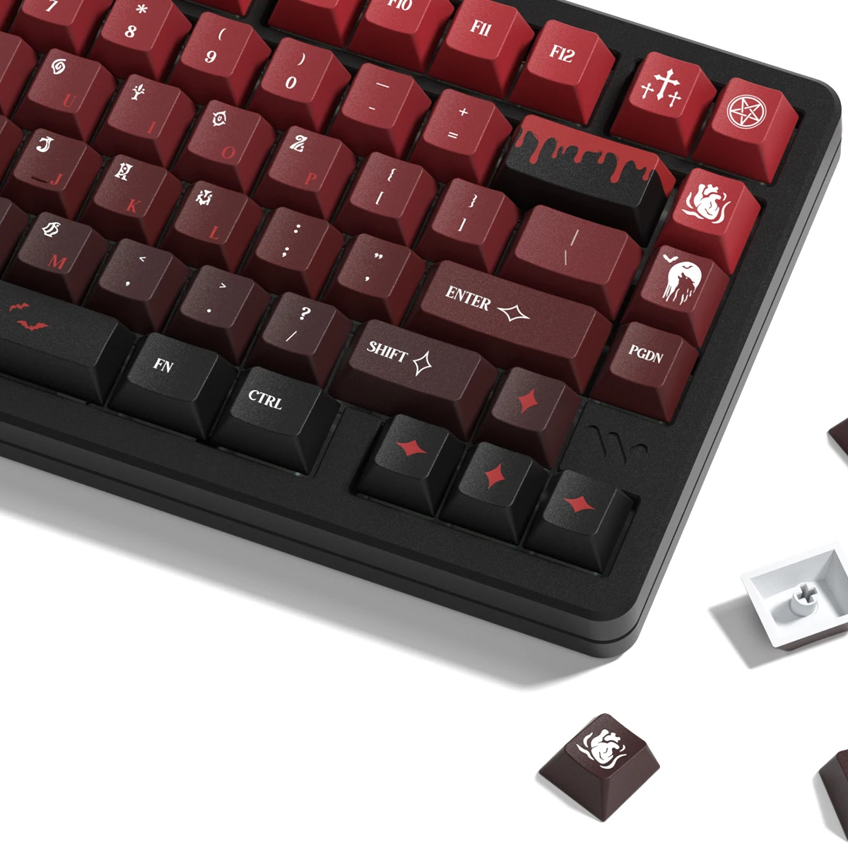 

Red Blood Five Side Dye Sub PBT Keycaps Cherry Profile 134 Keys Keyboard Keycap for Cherry MX Switches Mechanical Gamer Keyboard