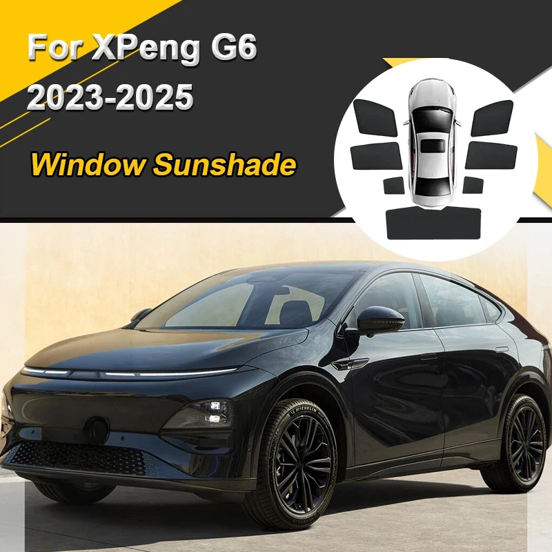Car Sun Shades For XPeng G6 2023 2024 2025 Sunshades Magnetic Heat insulation Window Visor Curtains Window Auto Accessories