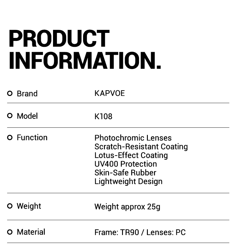 2026 Kapvoe Neue Herren-Sonnenbrille Leichte Lauf- und Radbrille UV400 Fahrradbrille MTB Sportbrille für Damen – Detail 21