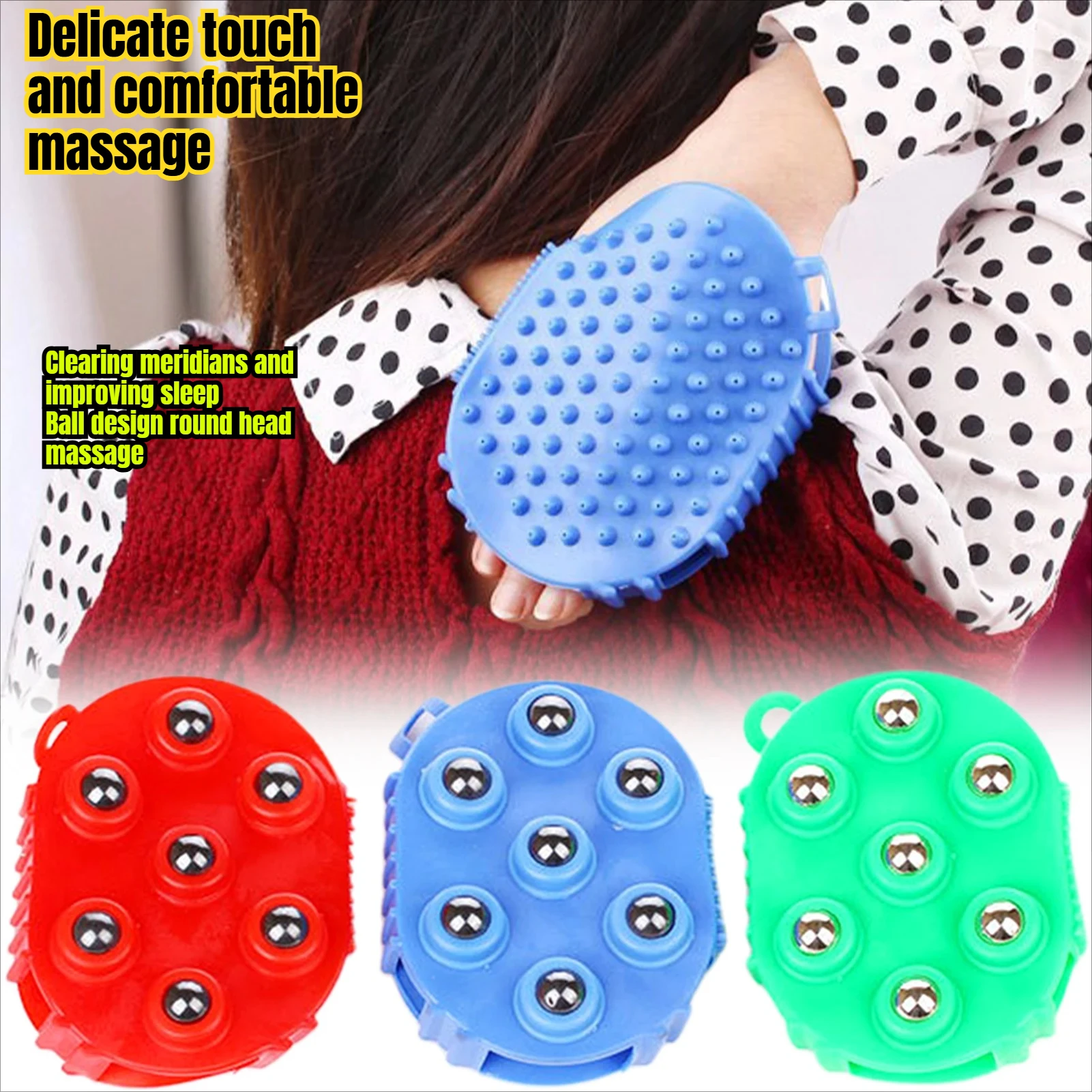 

2PCS Stainless Steel Body Massage Tool with 360 ° Rotating Handheld Massage Tool To Relieve Fatigue and Relax Accessories