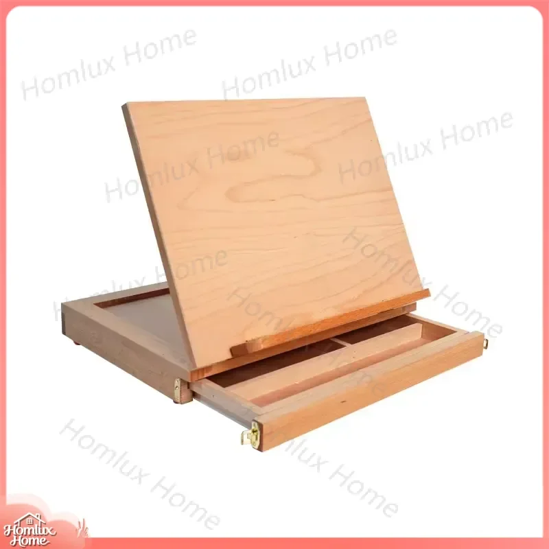 Adjustable Portable Art Deco Easel for Painting Beech Wood Eco Friendly Artist Easel with Storage Drawers Color Palette Stand