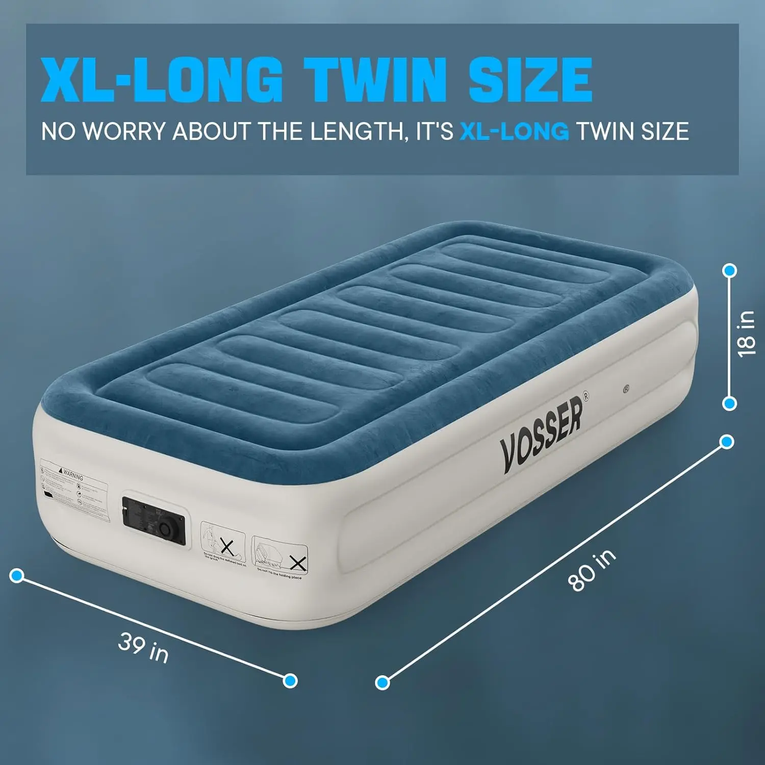 Twin Air Mattress With Built-In Pump,Fast & Easy Inflation/Deflation Inflatable Mattress, Foldable Blow Up Mattress With